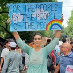 Actress Prachi Tehlan visited the protest site  and expressed support for students at Jantar Mantar